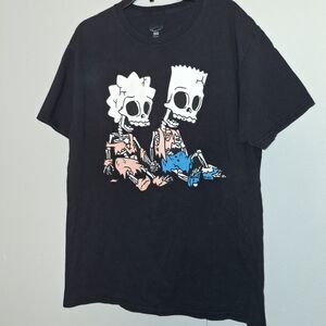 The Simpsons Skeleton T-Shirt Mens (M) Bart & Lisa